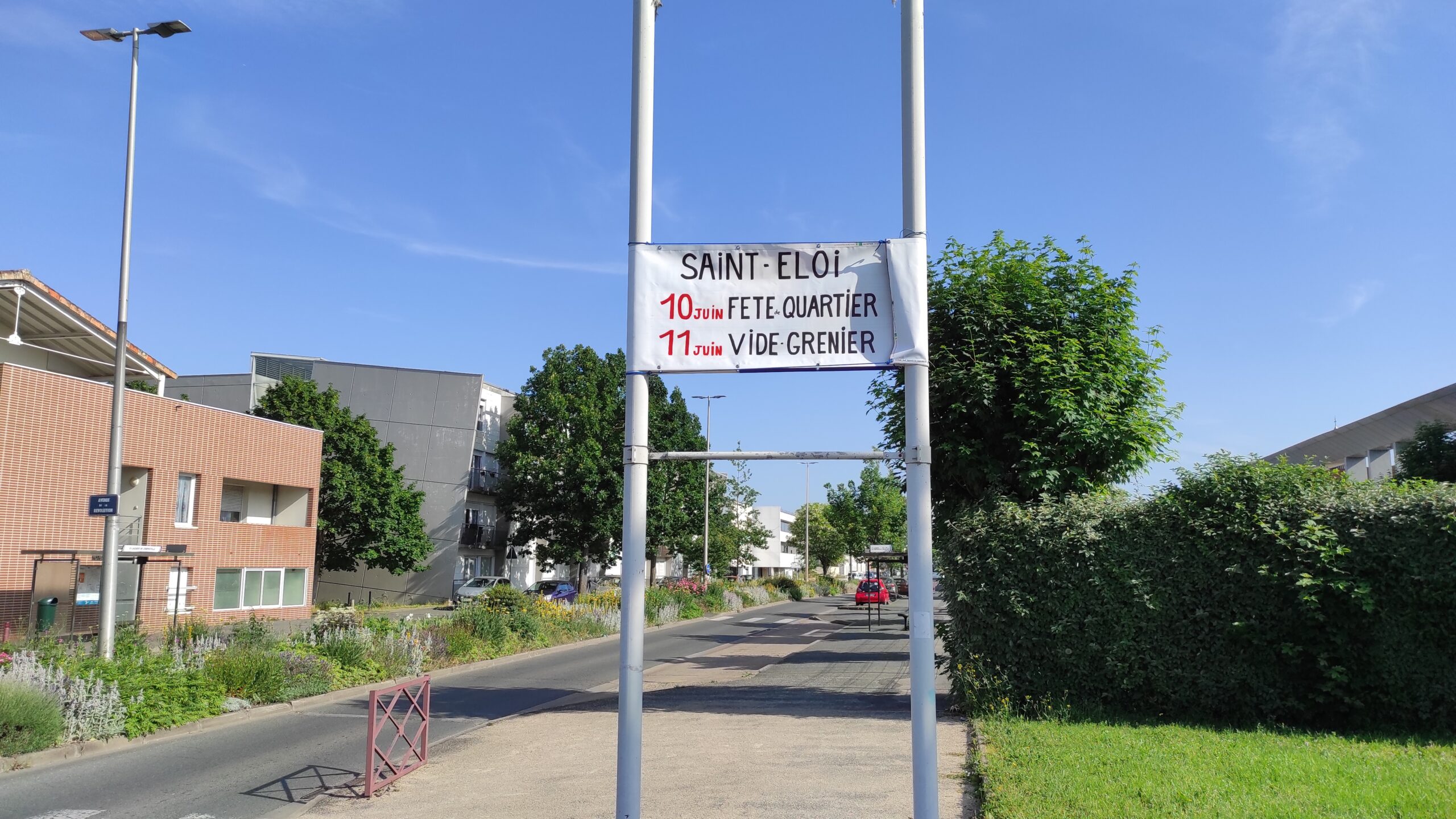 Bâche fête de quartier et vide grenier Saint Jacques